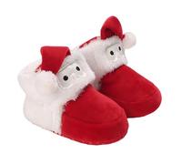 Akgukrseh Baby Boys Girls First Walking Shoes Infant Toddlers Trainers Anti-Slip Sneakers for Wide Feet Elf Red and Green Fleece Christmas Bootie Slippers Size 5 Slipper Sock (Red #b,5)