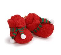 Akgukrseh Baby Boys Girls First Walking Shoes Infant Toddlers Trainers Indoor Slippers Anti-Slip Socks Festive 1St Christmas Xmas Red Green Elf Boot Size 4.5 Beach Toddler (Red #A,3)