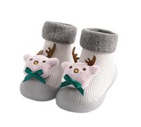 Akgukrseh Baby Sock Shoes Boys Girls Walkers Toddler Anti-Slip Breathable Sneakers Winter First Walking Floor Socks Festive 1St Christmas Xmas Red Santa Boot Size 2.5 Beach 6 (a #Khaki,3.5)