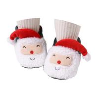 Akgukrseh Baby Sock Shoes Boys Girls Walkers with Anti-Slip Rubber Sole Kid Trainers Toddler Infant Festive 1St First Christmas Xmas Red Green Elf Boot Boy Walking Slipper (Green #1,3)