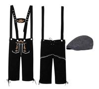 Akgukrseh Bavarianland Oktoberfest Mens Lederhosen,Oktoberfest Leather Trousers, Brown, Bavarian Costume Small - Adult Fancy Dress Outfit Men Green German Hats For Lederhosen Shoes (Dark Gray,L)