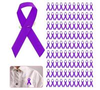 Akgukrseh Breast Cancer Pink Ribbon Enamel Pin,Petite Pin Brooch Badge Gifts For Woman Hope Awareness Party Survivor Charity Event Mom Ladies Teens Old Female Family (100Pc Dark Purple-A,7.5x3.5cm)