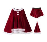Akgukrseh Children’S Santa Girl Costume,Santa Dress Up Costumes Christmas Outfits with A Hat Dresses for Girls Pink Xmas Hats Kids Auntie Baby Clothes Gift Toddler Kids (Red,11-12 Years)