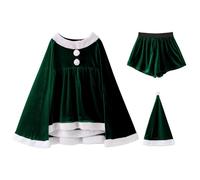Akgukrseh Children’S Santa Girl Costume,Santa Dress Up Costumes Christmas Outfits with A Hat Dresses for Girls Pink Xmas Hats Kids Auntie Baby Clothes Gift Toddler Kids (Green,11-12 Years)