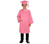 Akgukrseh Children's Graduation Bachelor Gown Cap Set with 2026 Tassel and for Kids Kindergarten 3-12 Years Boys Girls Shiny Nursery Outfit Breathable Fancy Dress 2-13 Years (Hot Pink,6-7 Years)