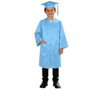 Akgukrseh Children's Graduation Bachelor Gown Cap Set with 2026 Tassel and for Kids Kindergarten 3-12 Years Boys Girls Shiny Nursery Outfit Breathable Fancy Dress 2-13 Years (Sky Blue,2-3 Years)