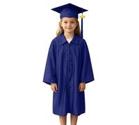Akgukrseh Childrens Graduation Gown And Cap Set For Kid 2026 Tassel Preschool Kids Toddler Dressing Unisex Uniform Robe Leavers’ Day Costume Party Kindergarten Shiny 4 2-12 Years (Navy,9-10 Years)