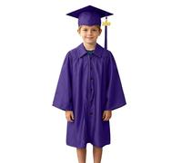 Akgukrseh Childrens Graduation Gown And Cap Set For Kid 2026 Tassel Preschool Kids Toddler Dressing Unisex Uniform Robe Leavers’ Day Costume Party Kindergarten Shiny 4 2-12 Years (Purple,7-8 Years)