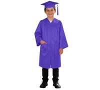 Akgukrseh Childrens Primary School Graduation Gown Bachelor Clothes Tassel Cap Set Kids and Cap Children's Nursery Stole Shiny Toddler Outfit for Child Size 2-13 Years Modern (Purple,8-9 Years)