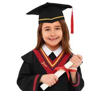 Akgukrseh Childrens Primary School Graduation Gown Bachelor Clothes Tassel Cap Set Kids Preschooler And For Child Toddler Preschool Kindergarten Boys Size Costume Boys Girls (03# Black,11-12 Years)
