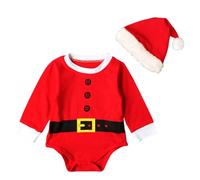 Akgukrseh Christmas Outfits For Baby Boys Girl Romper 12-18 Months Girls Costume Boy Hooded Jumpsuit Long Sleeve Bodysuit 6-9 First Winter Clothes Unisex Toddlers Kids (Red,9-12 Months)