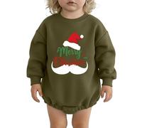 Akgukrseh Christmas Outfits For Baby Girls Romper 18-24 Months The Night Before Kids Costume Jumpsuit Festival Hooded Bodysuit Boy Photoshoot Outfit Girl Knitted Clothes (Army Green,12-24 Months)