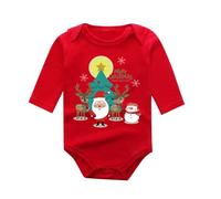 Akgukrseh Christmas Outfits For Baby Girls Rompers Girl 0-3 Months Night Before Halloween Costume Kids Teddy Bear Jumpsuit Bodysuits 6-9 Boy Outfit 3-6 Clothes Day Out (Red2,6-9 Months)