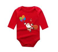 Akgukrseh Christmas Outfits For Baby Girls Rompers Girl 0-3 Months Night Before Halloween Costume Kids Teddy Bear Jumpsuit Bodysuits 6-9 Boy Outfit 3-6 Clothes Day Out (Red3,6-9 Months)