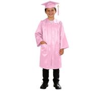 Akgukrseh Comfortable Graduation Gown Tassel Set for Child Cap and Kids Children's Primary School Caps Year 6 Robe Toddler Dressing 1-2 Years Hat Children’S Party 2-13 Years (Pink,10-11 Years)