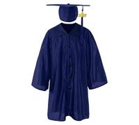 Akgukrseh Comfortable Graduation Gown Tassel Set for Child Children's Nursery Cap and Stylish Outfit 2Pcs & Photo Shoot Kids Cap College 2026 Kid Uniform Kindergarten 2-12 Years (Navy,9-10 Years)