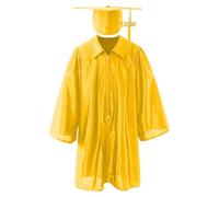 Akgukrseh Comfortable Graduation Gown Tassel Set For Child Kindergarten And Cap Kids Unisex 2026 Preschool Nursery Ceremony Costume Sets With Shiny Uniform Robe 2 & Hat Toddler (Yellow,7-8 Years)