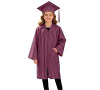 Akgukrseh Graduation Cap And Gown Set For Kids 2 Pcs Child Size Hat Tassel Unisex Kindergarten Fancy Dress Bachelor Robe Boys Girls Primary School 2Pcs Traditional 2-12 Years (Wine,4-5 Years)