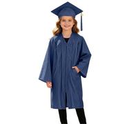 Akgukrseh Graduation Cap And Gown Set For Kids 2 Pcs Child Size Hat Tassel Unisex Kindergarten Fancy Dress Bachelor Robe Boys Girls Primary School 2Pcs Traditional 2-12 Years (Navy,8-9 Years)