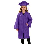 Akgukrseh Graduation Cap And Gown Set For Kids 2 Pcs Child Size Hat Tassel Unisex Kindergarten Fancy Dress Bachelor Robe Boys Girls Primary School 2Pcs Traditional 2-12 Years (Purple,8-9 Years)