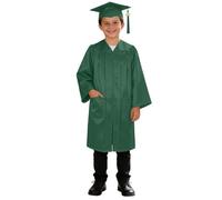 Akgukrseh Graduation Cap and Gown Set for Kids Preschool Kindergarten Child Size Hat Tassel Toddler Outfits Girls Gowns Dress Up Props 2-13 Years Modern Boys Girls 2-13 Years (Green,6-7 Years)