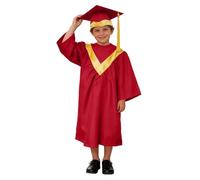 Akgukrseh Graduation Cap And Gown Set For Kids Preschool Nursery Ceremony Costume Sets Kindergarten Bachelor Clothes 4Pcs Toddler Outfit 1-2 School Age Leavers' Day Primary Teen (Red,7-8 Years)