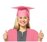 Akgukrseh Graduation Hat For Adult Cap With Tassel Motorboard High School Adults 2026 World Book Day Themed Events Parties Fancy Dress Accessory Photo Props University Gifts Him (Pink,One Size)