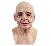 Akgukrseh Halloween Mens Masks, Latex Old Man Mask Scary Masks For Adults Realistic Rabbit Smart Cover Face Washable Uk Adult Costume (005 Human,One Size)