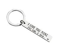Akgukrseh Key Ring Rings Couple Keychain For Him And Her I Love You More Girlfriend Wife Key Ring For Valentine's Day Mother's Day Gift Key Chains