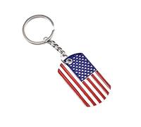 Akgukrseh Keyring Rings American Flag Independence Day Alloy Keychain Red White Blue Flag Color USA Flag Keychain Clip Keyring