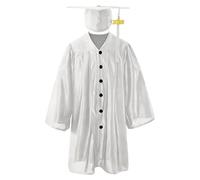 Akgukrseh Kids Graduation Gown Cap Tassel Set with 2026 Seal Preschool Children's for Child Size Toddler Birthday Outfit Gifts Gold Unisex Boys Girls Kindergarten Shiny 2-12 Years (White,2-3 Years)