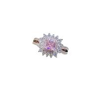 Akgukrseh Little Girl Rings 5-6 Years Old Jewelry Wedding Engagement Ring Fancy Pink Diamond Adjustable Ring Stacking Rings for Teen Girls (Gold, One Size)