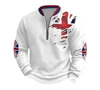 Akgukrseh Men's Sweatshirts For Men All Blacks Rugby Shirt Military Security Style Pullover Warm Fleece Jumpers Mens Jumper Crew Neck Cotton Blend Sweater Going Out Tops (White,XXL)