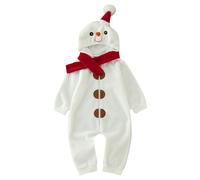 Akgukrseh My 1st Christmas Outfit Boy,Baby First Outfits Girls Costume Infant Baby Romper Girl Clothes 6-9 Months Toddle Long Sleeve Jumpsuit with Hat Xmas Santa Costume (White,3-6 Months)