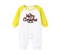 Akgukrseh My 1St Christmas Outfit Boy Baby Rompers 6-9 Months Boys Children'S Costumes Infant Romper Jumpsuit Bodysuit Short Sleeve Xmas Fancy Dress Outfits Twin Clothes (Yellow,0-3 Months)