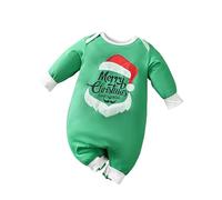 Akgukrseh My First Christmas Outfit Baby Girl Winter Romper Set Costume 6-9 Months Thicken Bear Hooded Jumpsuit For Toddler Long Bodysuit Boy Boys Girls Infant Clothes (Green,3-6 Months)