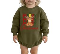 Akgukrseh Newborn Baby Christmas Outfit Romper Cotton Blend Winter Jack From Night Before Kids Costume Black Jumpsuits Bodysuit My First Outfits For Babies 6-9 Months (Army Green,6-9 Months)