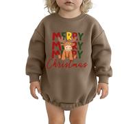 Akgukrseh Newborn Baby Christmas Outfit Romper Cotton Blend Winter Jack From Night Before Kids Costume Black Jumpsuits Bodysuit My First Outfits For Babies 6-9 Months (Brown,3-6 Months)