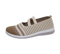 Akgukrseh Slip On Trainers Womens Breathable Lightweight Pumps Ladies Achilles Tendonitis Support Walking Shoes in for Flat Feet Plantar Fasciitis Closed Toe Sandals Loafers (Coffee,5)