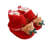 Akgukrseh Toddler Sock Shoes Baby Boys Girls Walkers Non Slip Cotton Blend Flying Woven Fabric Mesh Casual Festive 1St First Christmas Brown Reindeer Walking 6-12 Months Boy (Red #b,4)