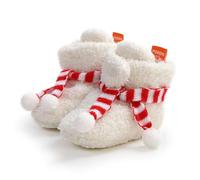 Akgukrseh Toddler Sock Shoes Baby Girls Trainers Anti-Slip Breathable Sneakers Socks Festive 1St First Christmas Xmas Red Green Elf Boot Boy Walking Winter Indoor Slipper (White #a,3)