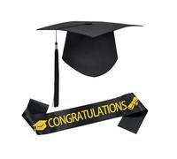 Akgukrseh White Satin Sashes Clergy Choral Stole Graduation Cap Hat 2026 With Sash University School Ceremony Gift Stylish Outfit Academic Graduations Society Fancy Dressing Up (Black,One Size)