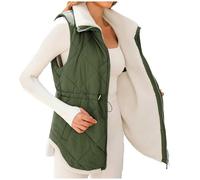 Akgukrseh Women's Ladies Long Quilted Gilet, Longline Quilted Jacket Funnel Neck Longline Soft Bubbly Gilet Women's Coats, Jackets & Gilets Padded Vest Jacket Gilet Jackets Sleeveless Jacket Outerwear