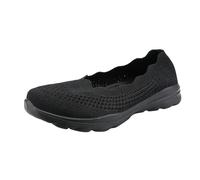 Akgukrseh Womens Running Road Sneakers Women's Comfortable Breathable Knitted Deck Boat Shoes Slip On All Black Trainers Women Moccasin Slippers Summer Sandals Footwear Loafers (Black,3.5)