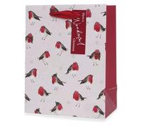 AKH® 1 x Christmas Bag | Medium Size Gift Bag | 23 x 10 x 18cm | Merry Christmas Wishes Gift Bags | Xmas Bags | Perfect for Xmas Party Present Decorations | For Kids and Adults (Design B)