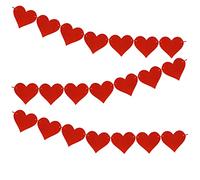AKH® 10 Ft Valentines Day Decoration Red Heart Banner | 40 Pcs Valentines Day Red Hearts Hanging String Garland Decorations Engagement Wedding Party