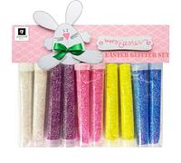 AKH® 10 Psc Easter glitter Tube Set | Non-Toxic | Assorted Pastel Colours Glitter Tubes | Card making embellishments | For Easter Egg Hunts, Arts and Crafts Activities Craft Bonnet Decoration