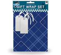 AKH® 2 Sheets of Fathers Day Wrapping Paper | 70CM x 50CM Each | Father's Day Gift Wrap Pack with 2 Foiled Tags | Father's Day Gift Wrap | Plaid