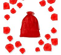 AKH® 200 Pieces Silk Rose Petals | Fabric Decorative Rose Petals in Organza Bag | Wedding Party Flower Favors Valentines Day Flowers Romantic Date Night | UK
