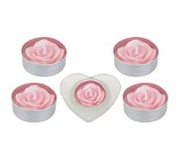 AKH® 6 Piece Mother's Day Glitter Candle Set - Love Hearts Design with Holder - Mum Gift - Happy Mother's Day Gift Decorations